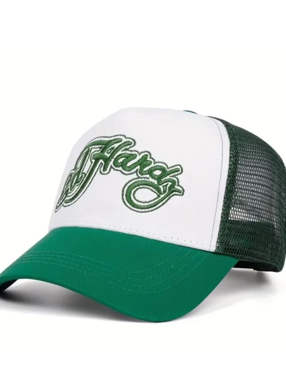 Ed Hardy White & Green Embroidered Trucker Cap